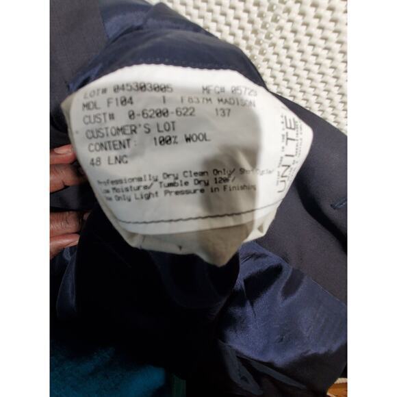Hickey Freeman Barneys New York Blazer Jacket‎ Mens 48 Blue Check Wool Formal - Picture 7 of 10